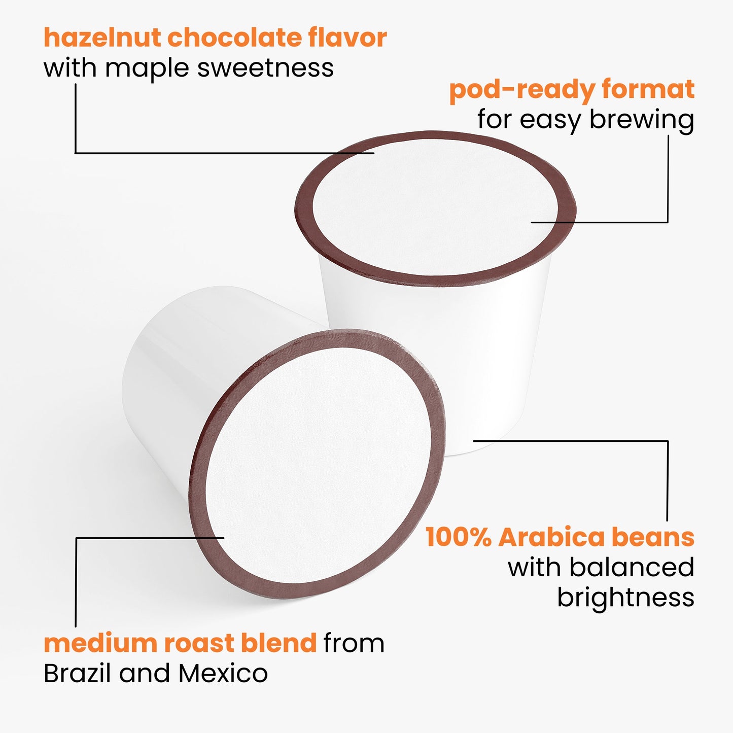 Rich Hazelnut Coffee Pods (Medium Roast)